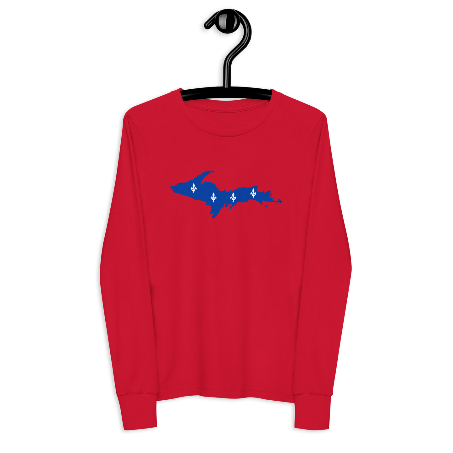 Michigan Upper Peninsula T-Shirt (w/ UP Quebec Flag Outline) | Youth Long Sleeve