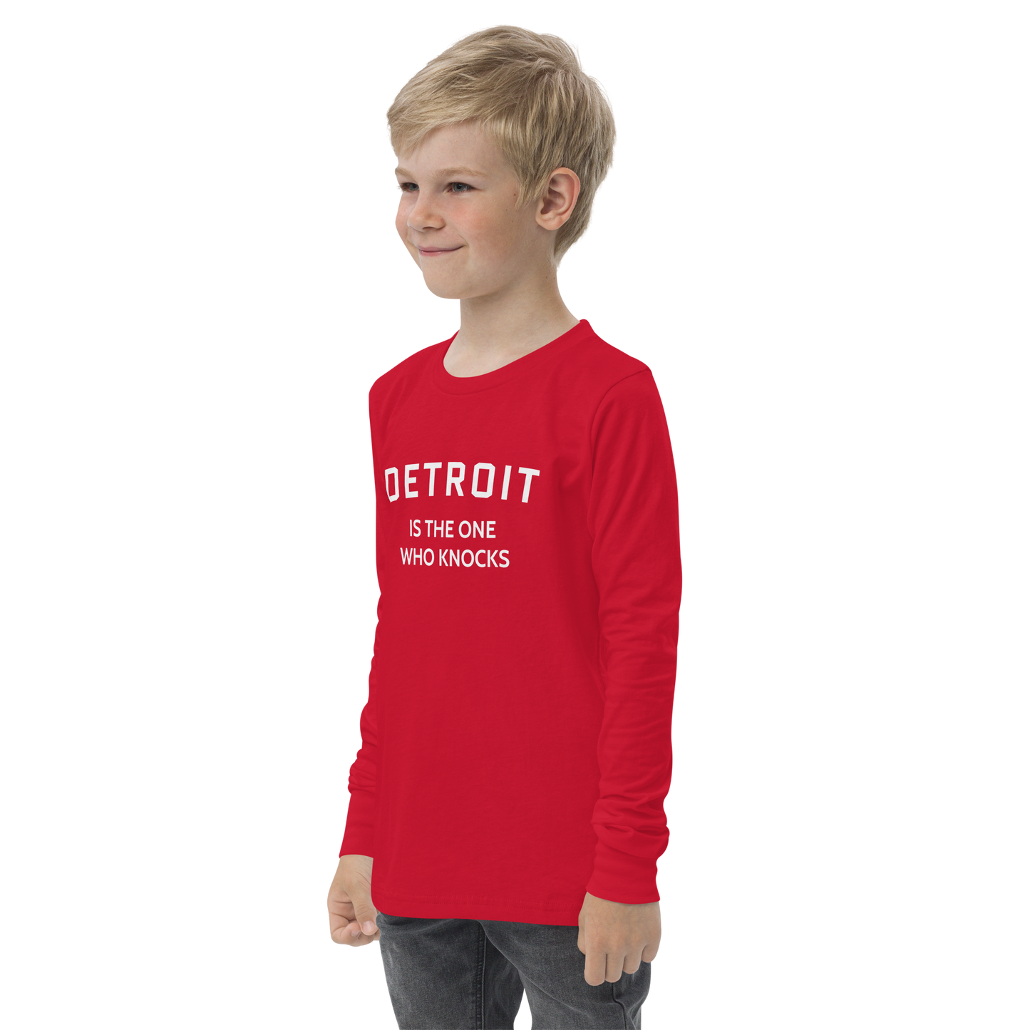 'Detroit is the One Who Knocks' T-Shirt | Unisex Youth Long Sleeve