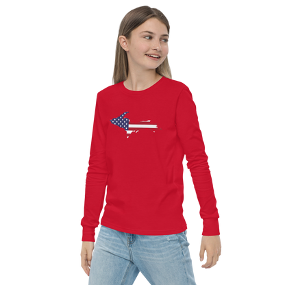 Michigan Upper Peninsula T-Shirt (w/ UP USA Long Sleeve) | Youth Long Sleeve