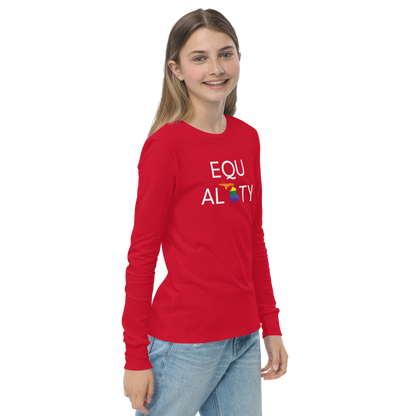 Michigan 'Equality' T-Shirt (LGBTQ Pride Colors) | Unisex Youth Long Sleeve