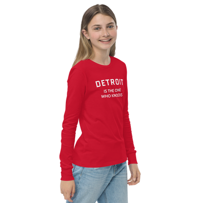 'Detroit is the One Who Knocks' T-Shirt | Unisex Youth Long Sleeve