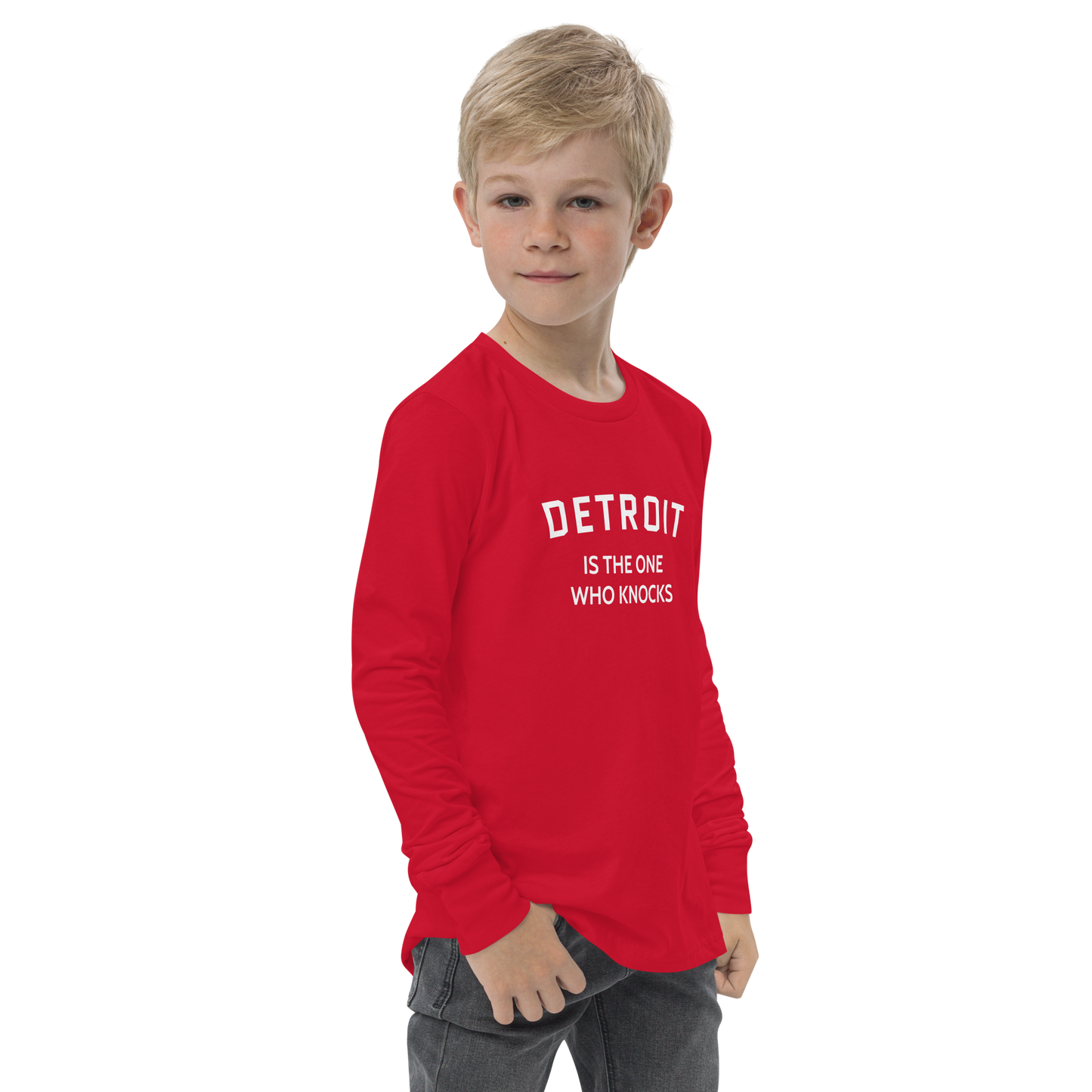 'Detroit is the One Who Knocks' T-Shirt | Unisex Youth Long Sleeve