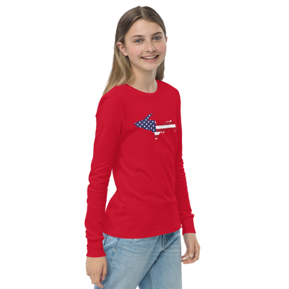 Michigan Upper Peninsula T-Shirt (w/ UP USA Long Sleeve) | Youth Long Sleeve