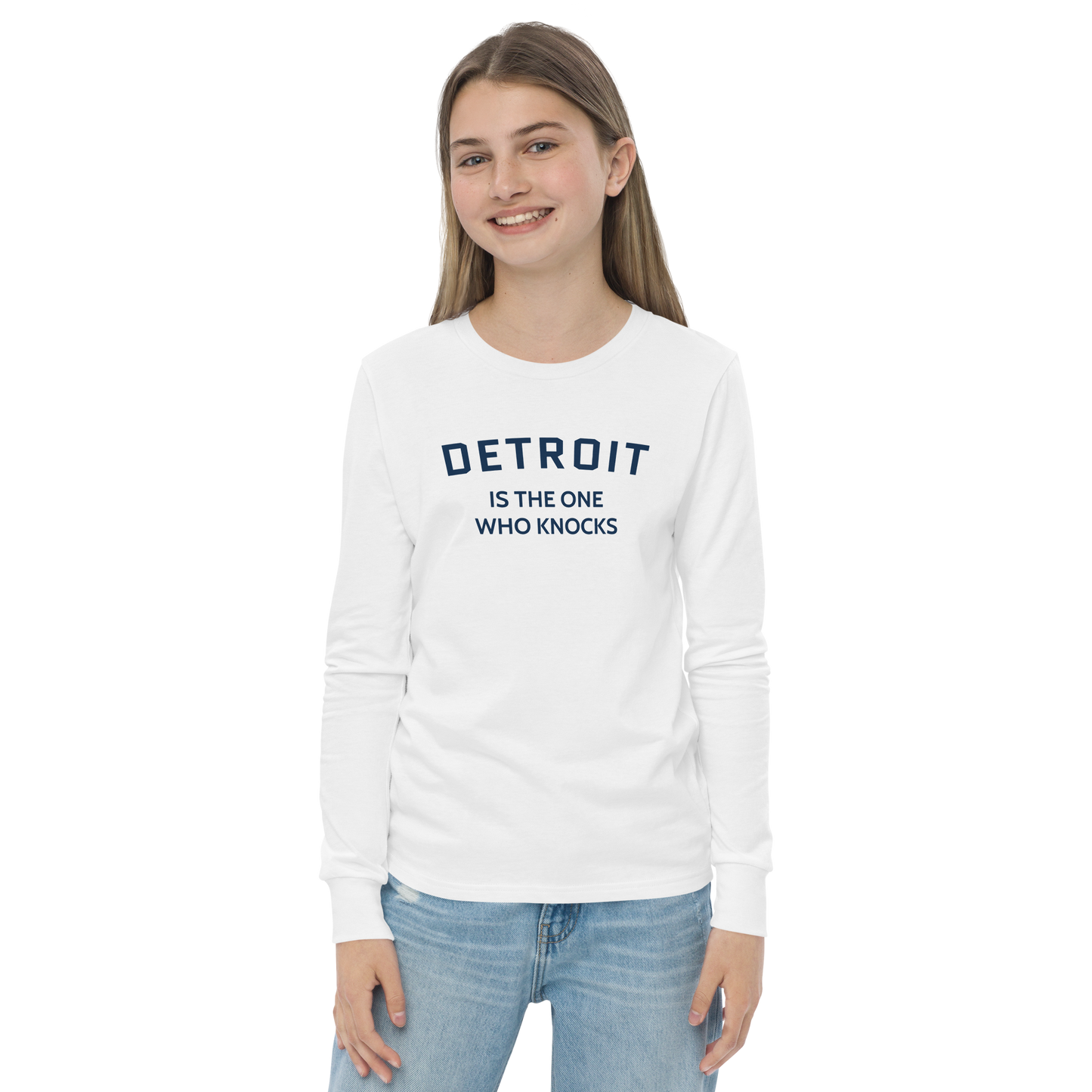 'Detroit is the One Who Knocks' T-Shirt | Unisex Youth Long Sleeve