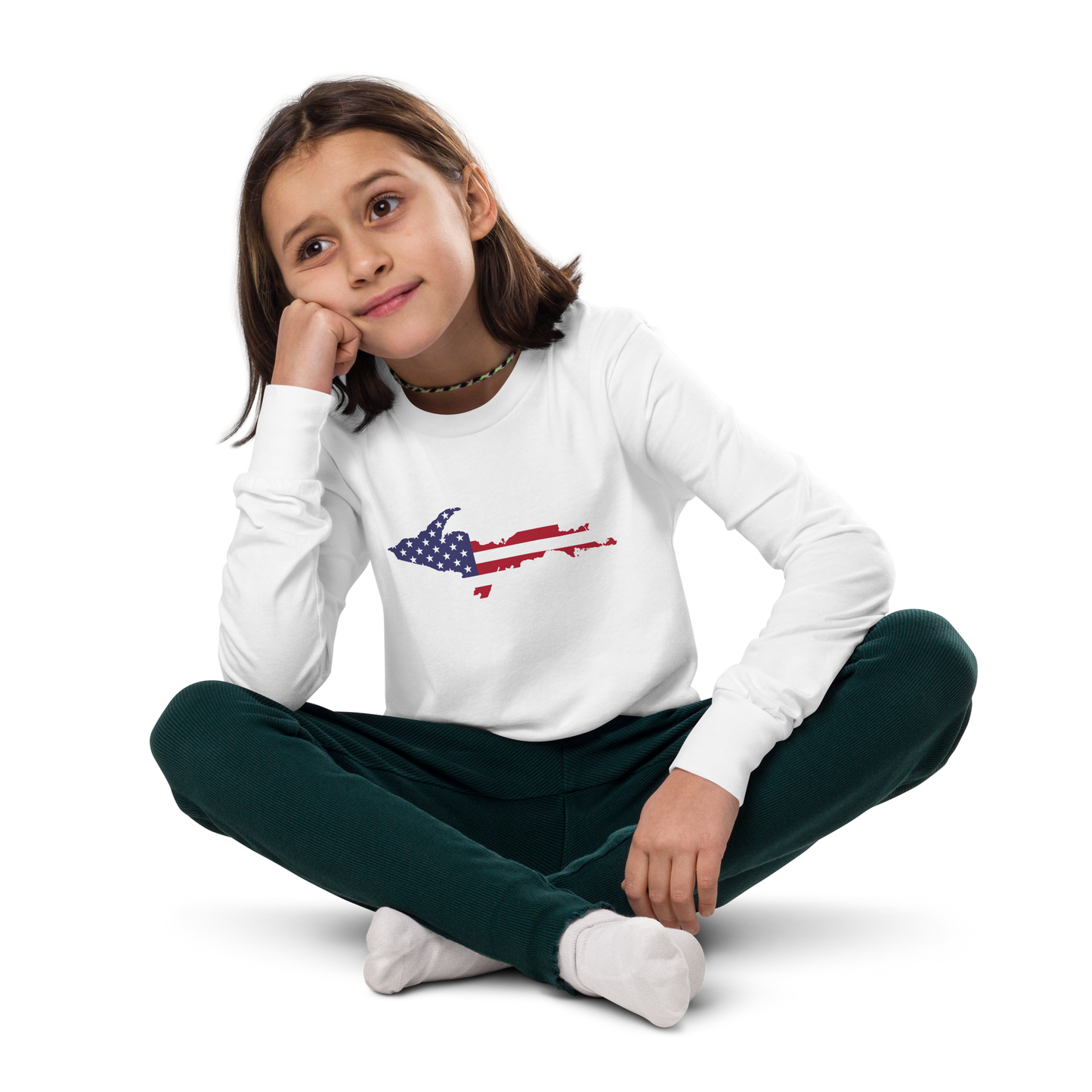 Michigan Upper Peninsula T-Shirt (w/ UP USA Long Sleeve) | Youth Long Sleeve