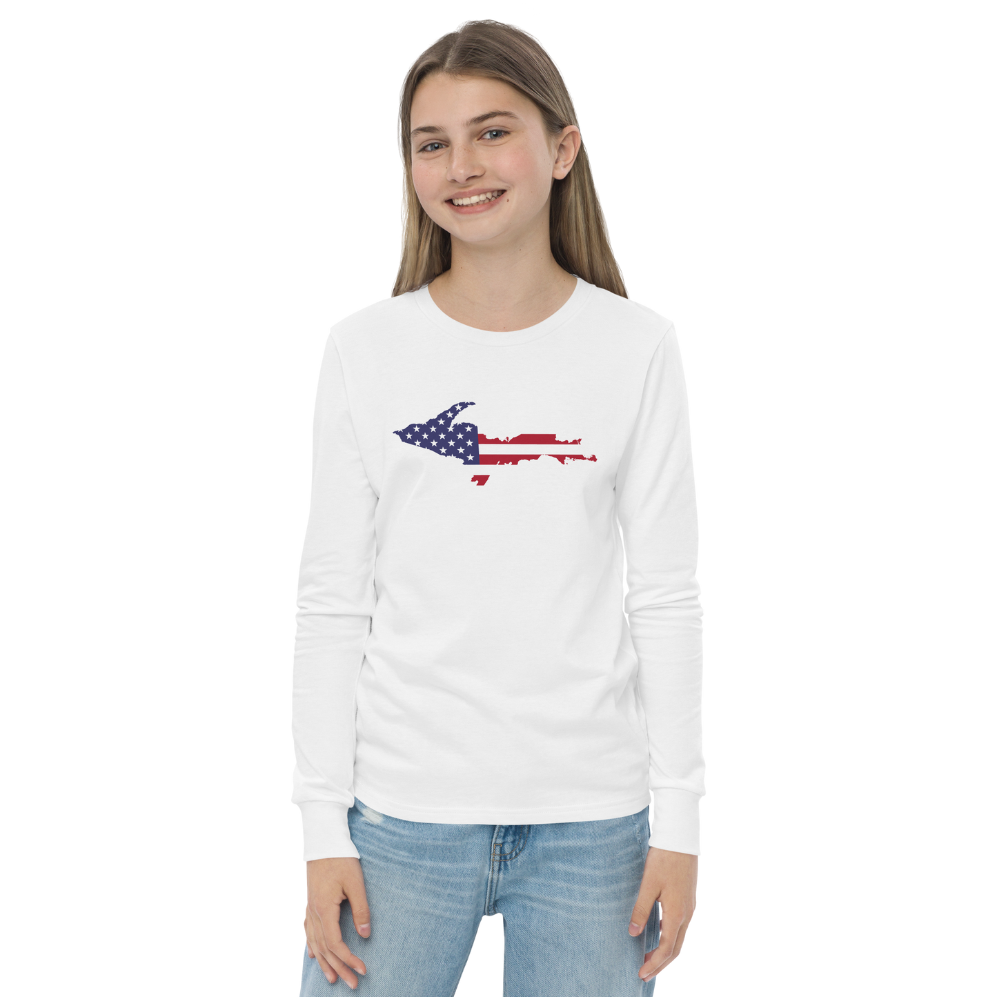 Michigan Upper Peninsula T-Shirt (w/ UP USA Long Sleeve) | Youth Long Sleeve