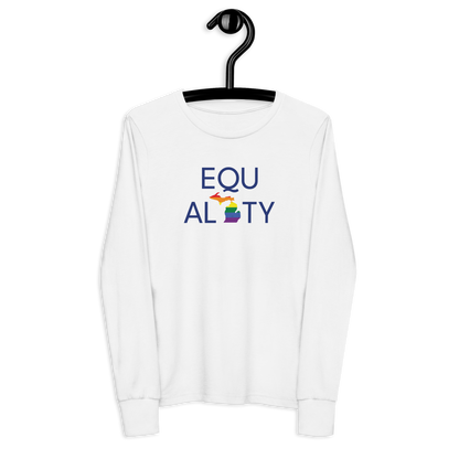 Michigan 'Equality' T-Shirt (LGBTQ Pride Colors) | Unisex Youth Long Sleeve