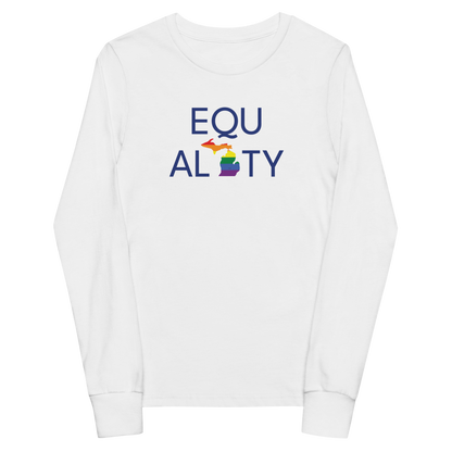 Michigan 'Equality' T-Shirt (LGBTQ Pride Colors) | Unisex Youth Long Sleeve