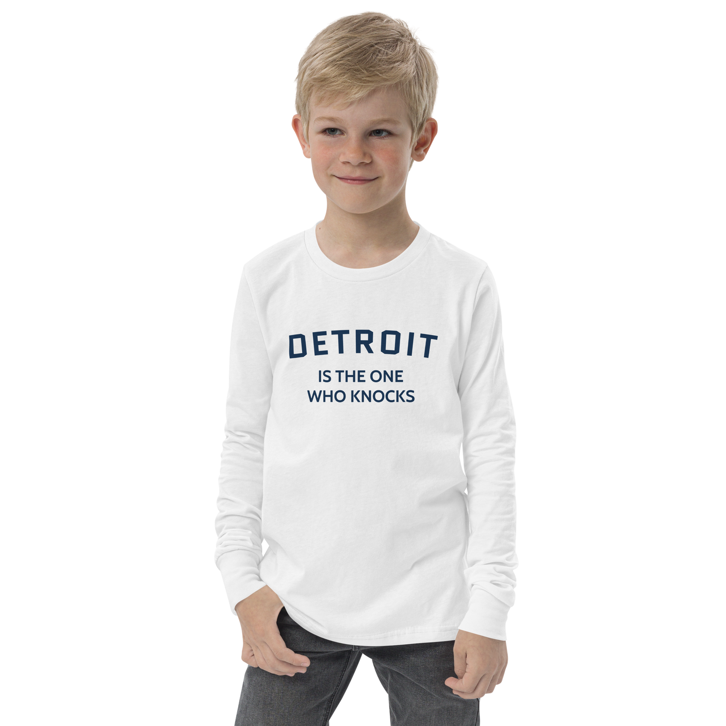 'Detroit is the One Who Knocks' T-Shirt | Unisex Youth Long Sleeve