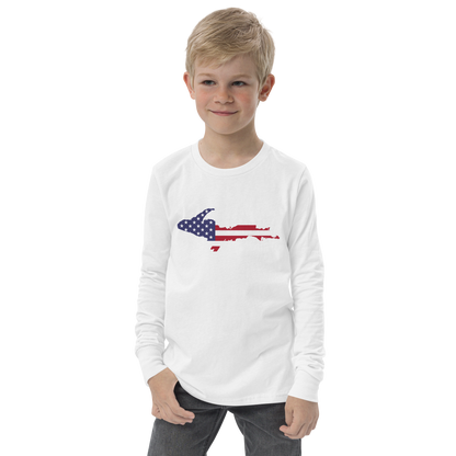 Michigan Upper Peninsula T-Shirt (w/ UP USA Long Sleeve) | Youth Long Sleeve