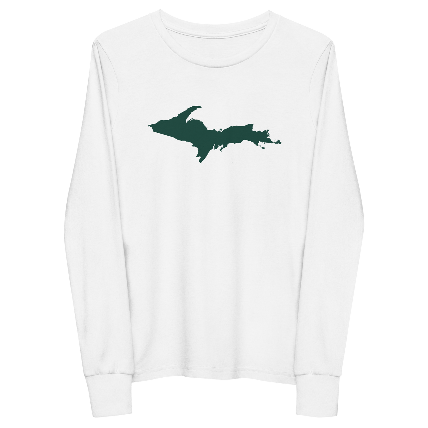 Michigan Upper Peninsula T-Shirt (w/ Green UP Outline) | Youth Long Sleeve