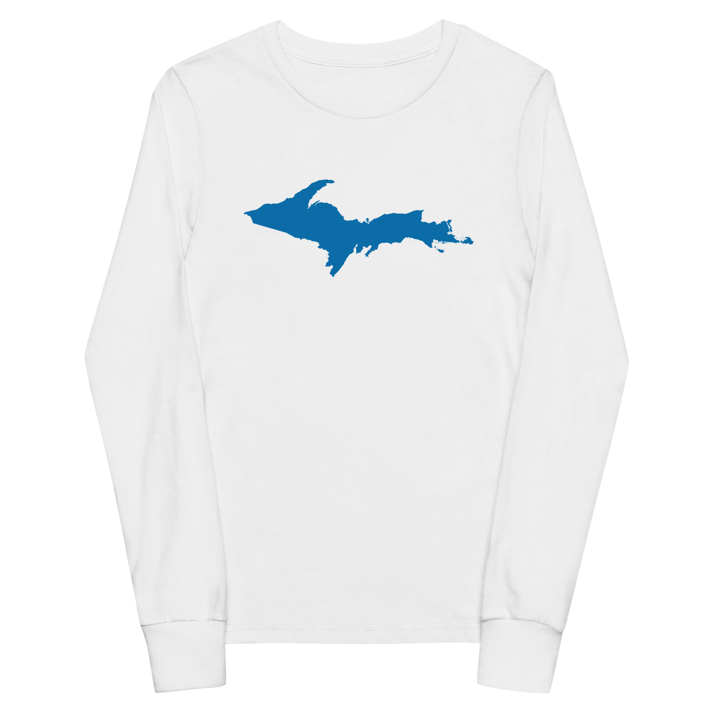 Michigan Upper Peninsula T-Shirt (w/ Azure UP Outline) | Youth Long Sleeve