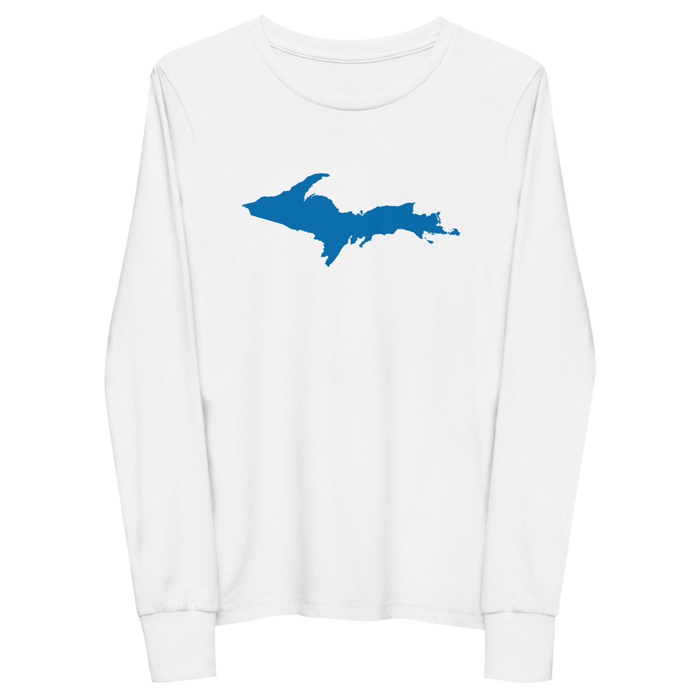 Michigan Upper Peninsula T-Shirt (w/ Azure UP Outline) | Youth Long Sleeve