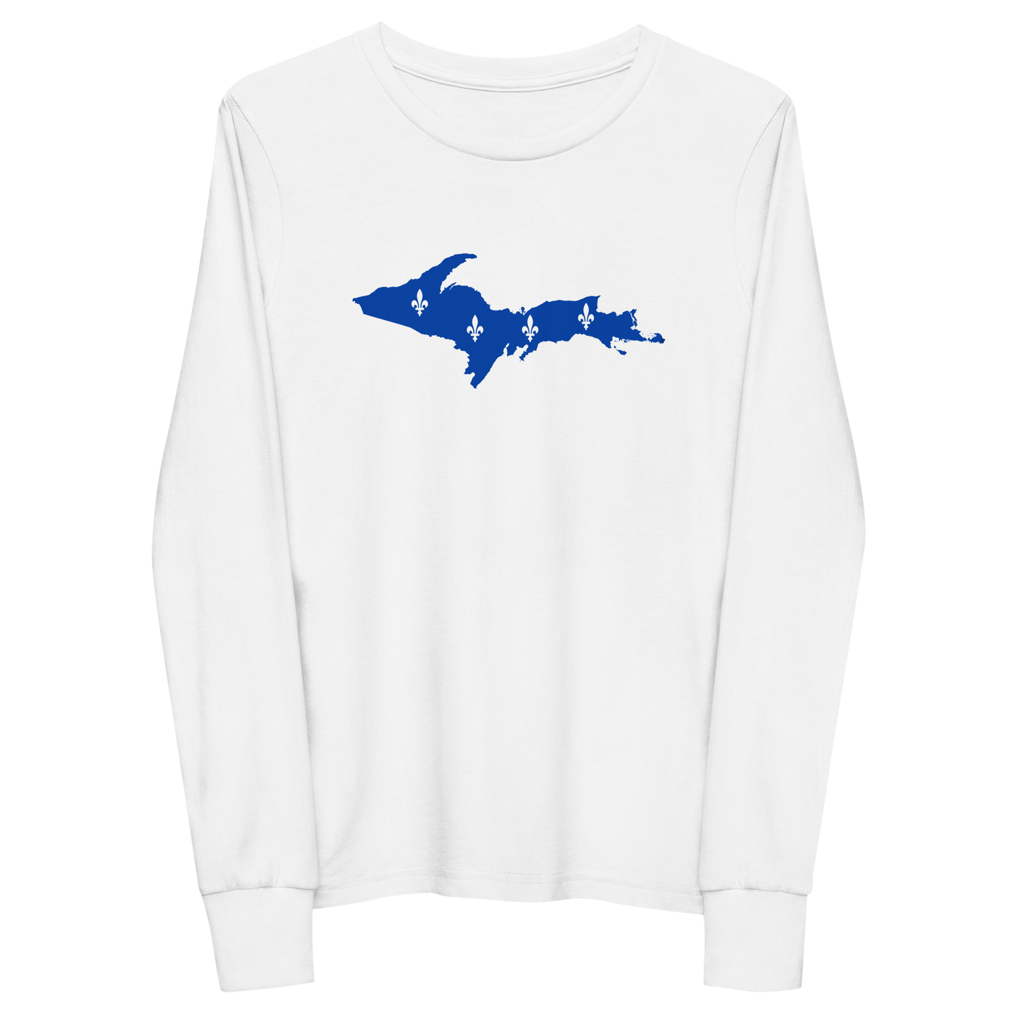 Michigan Upper Peninsula T-Shirt (w/ UP Quebec Flag Outline) | Youth Long Sleeve