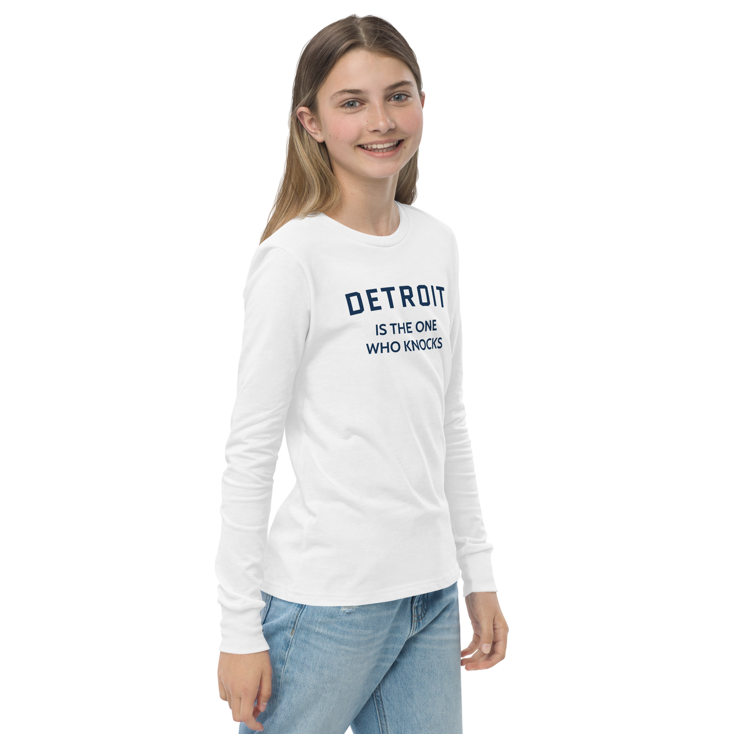 'Detroit is the One Who Knocks' T-Shirt | Unisex Youth Long Sleeve