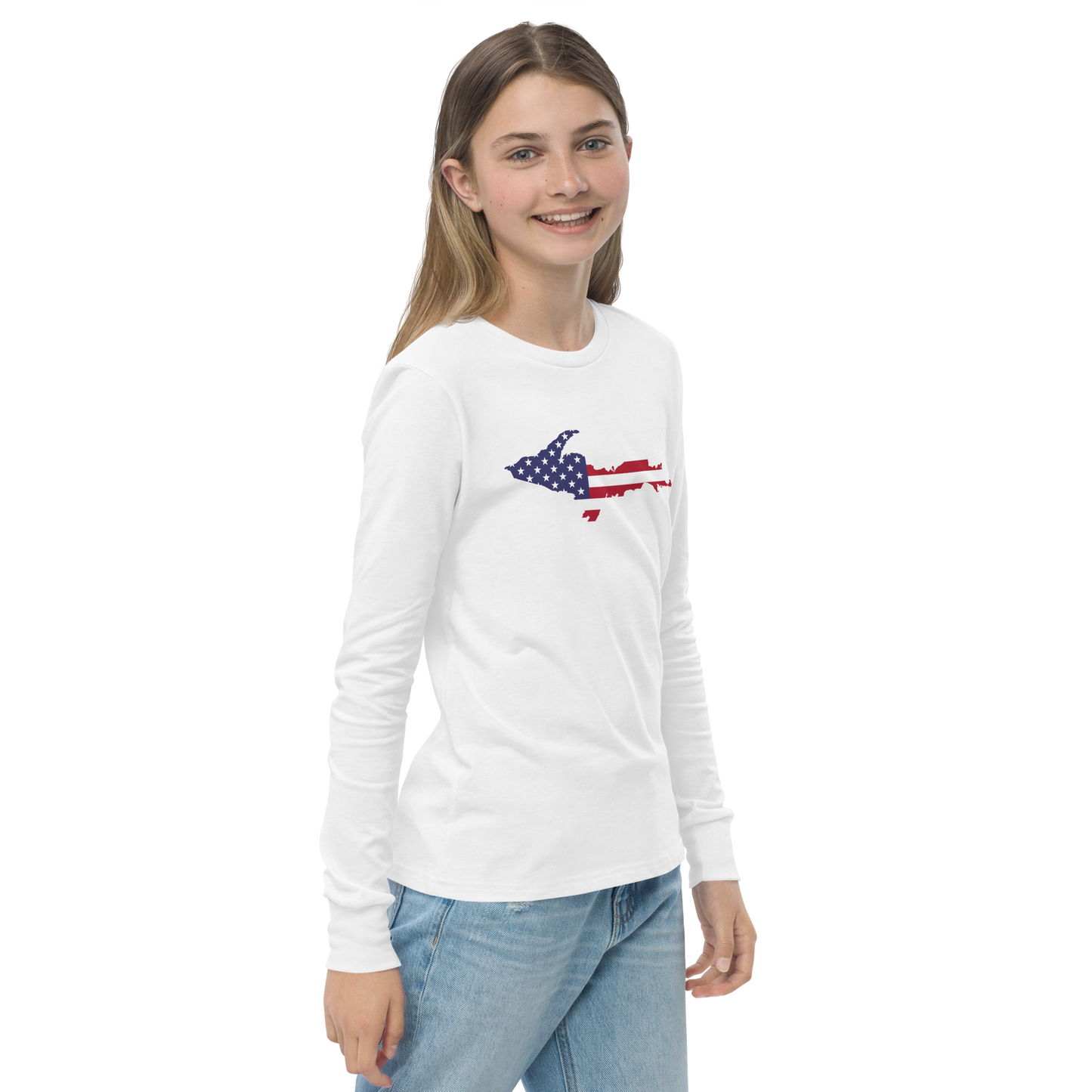 Michigan Upper Peninsula T-Shirt (w/ UP USA Long Sleeve) | Youth Long Sleeve