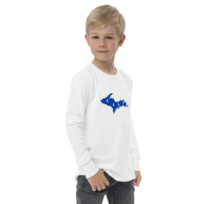 Michigan Upper Peninsula T-Shirt (w/ UP Quebec Flag Outline) | Youth Long Sleeve